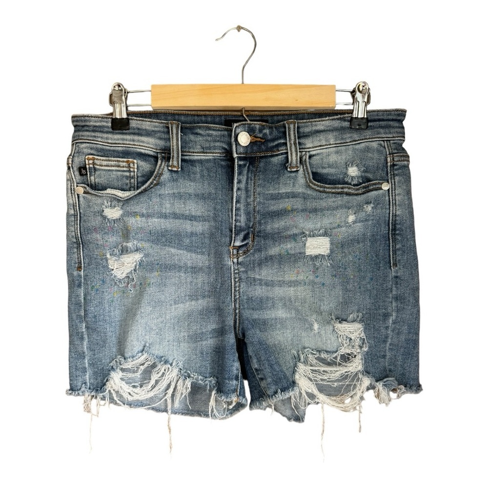 Judy Blue Paint Splatter Cut Off Shorts Size Large